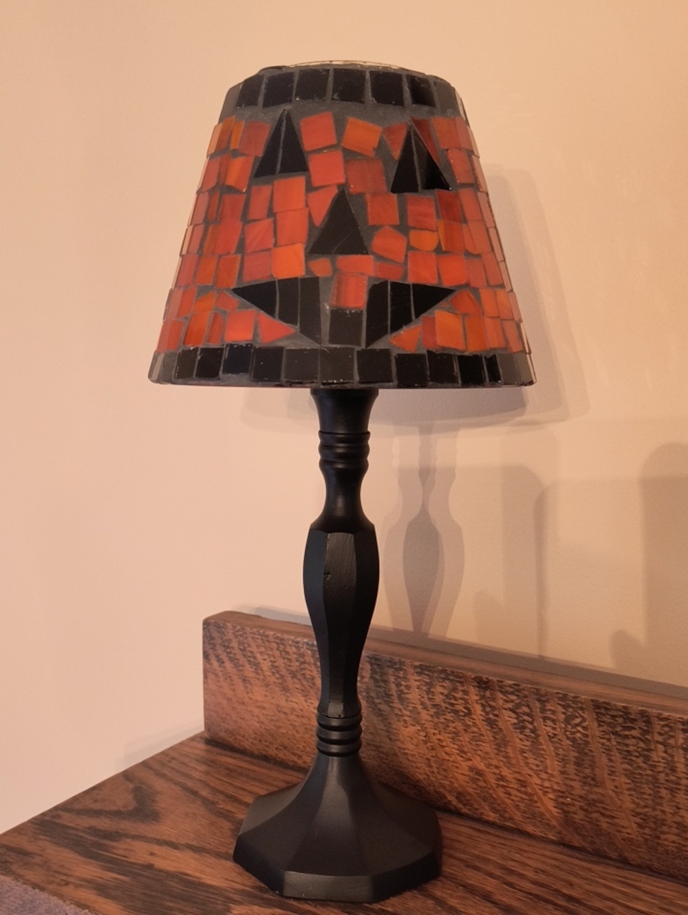 Jack-o'-lantern Mosaic Tea Lamp
